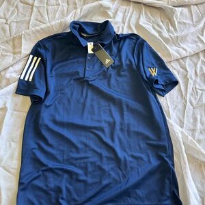 Adidas Men's Navy Polo Shirt with White Accents